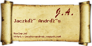 Jaczkó András névjegykártya