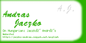 andras jaczko business card